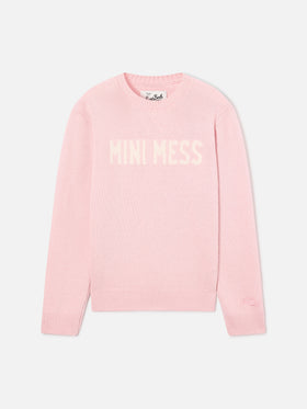 Jersey de punto con cuello redondo Pink Princess con intarsia Mini Mess 