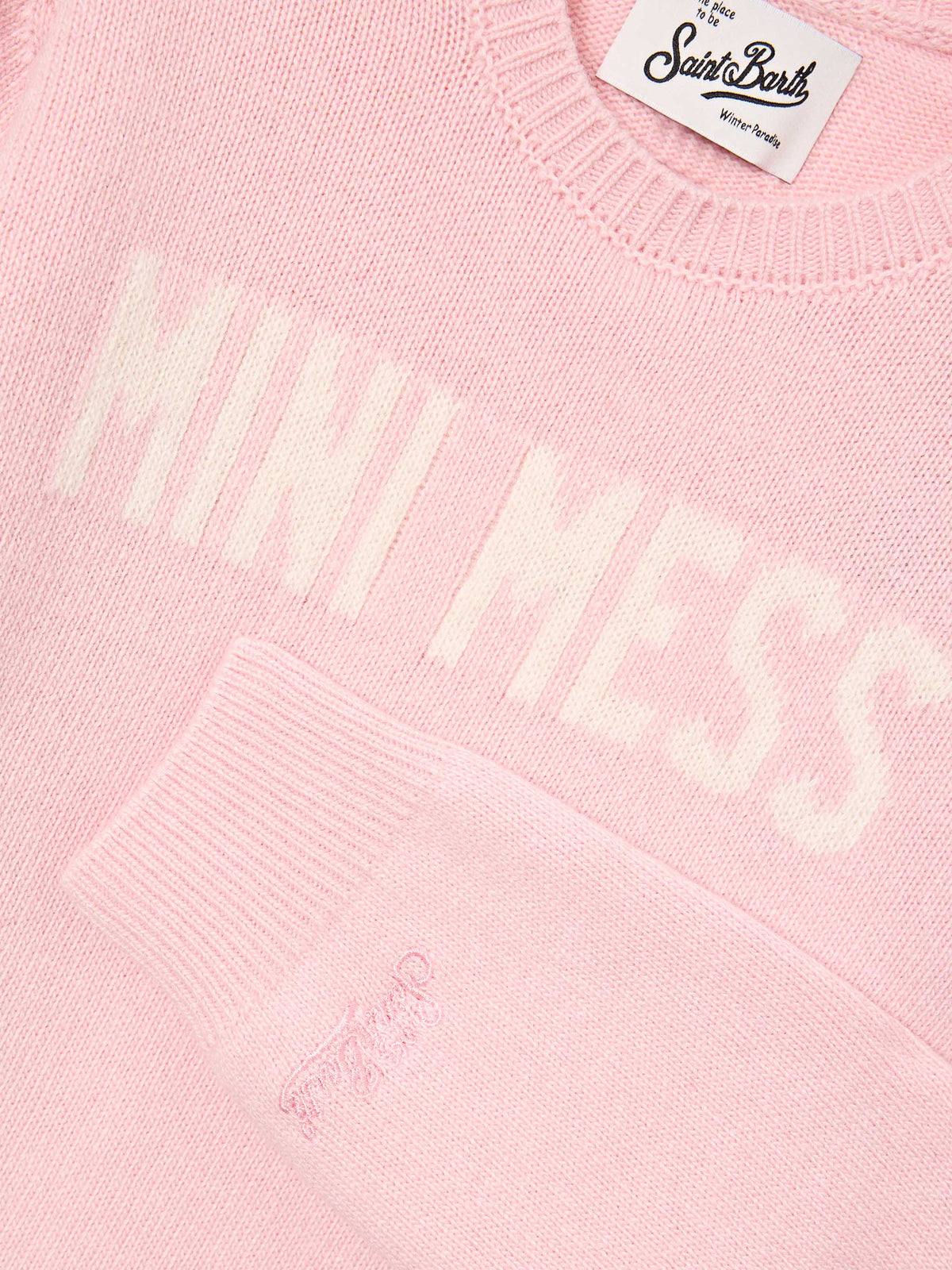 Jersey de punto con cuello redondo Pink Princess con intarsia Mini Mess 