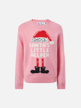 Princess cashmere-blend sweater with Santa's little helper jacquard