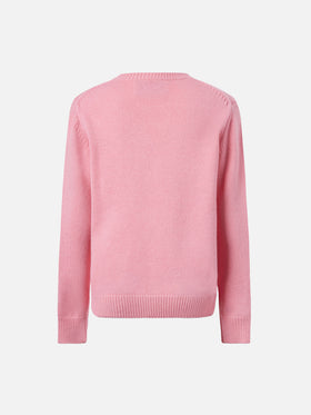 Princess cashmere-blend sweater with Santa's little helper jacquard