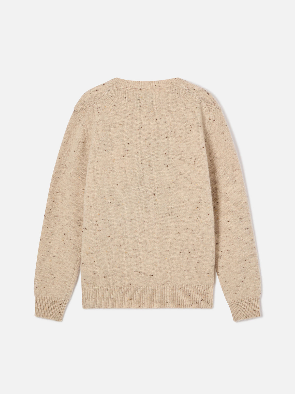 Beige Princess wool blend Donegal knit crewneck with horse intarsia and My Only Love embroidery