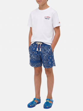 Portland Jr T-Shirt mit Habitué-Stickerei auf der Vorder- und Rückseite 