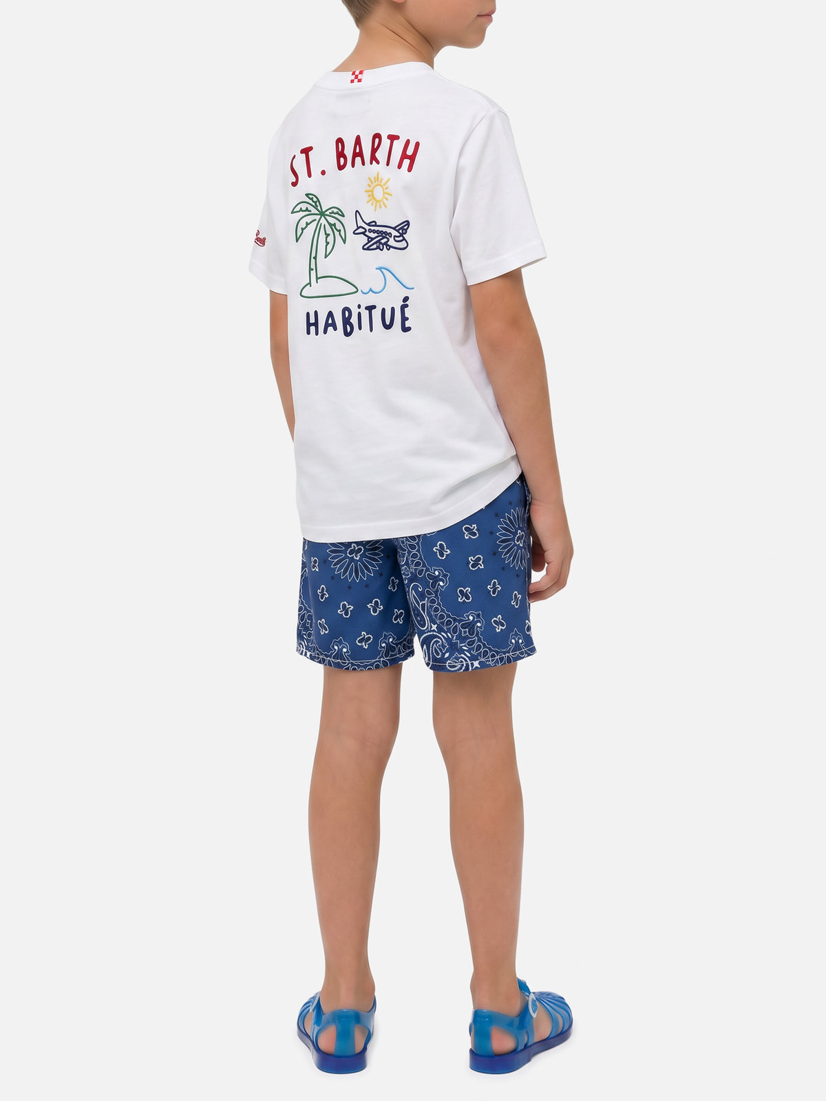 Portland Jr T-Shirt mit Habitué-Stickerei auf der Vorder- und Rückseite 
