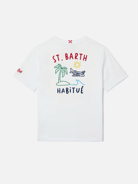 T-shirt Portland Jr con ricamo Habitué su fronte e retro