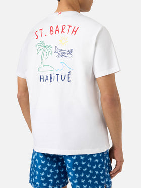 T-shirt Portland bianca con ricamo St. Barth Habitué