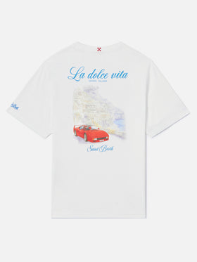 T-shirt Portland blu con illustrazione Vodka Tonic Drink