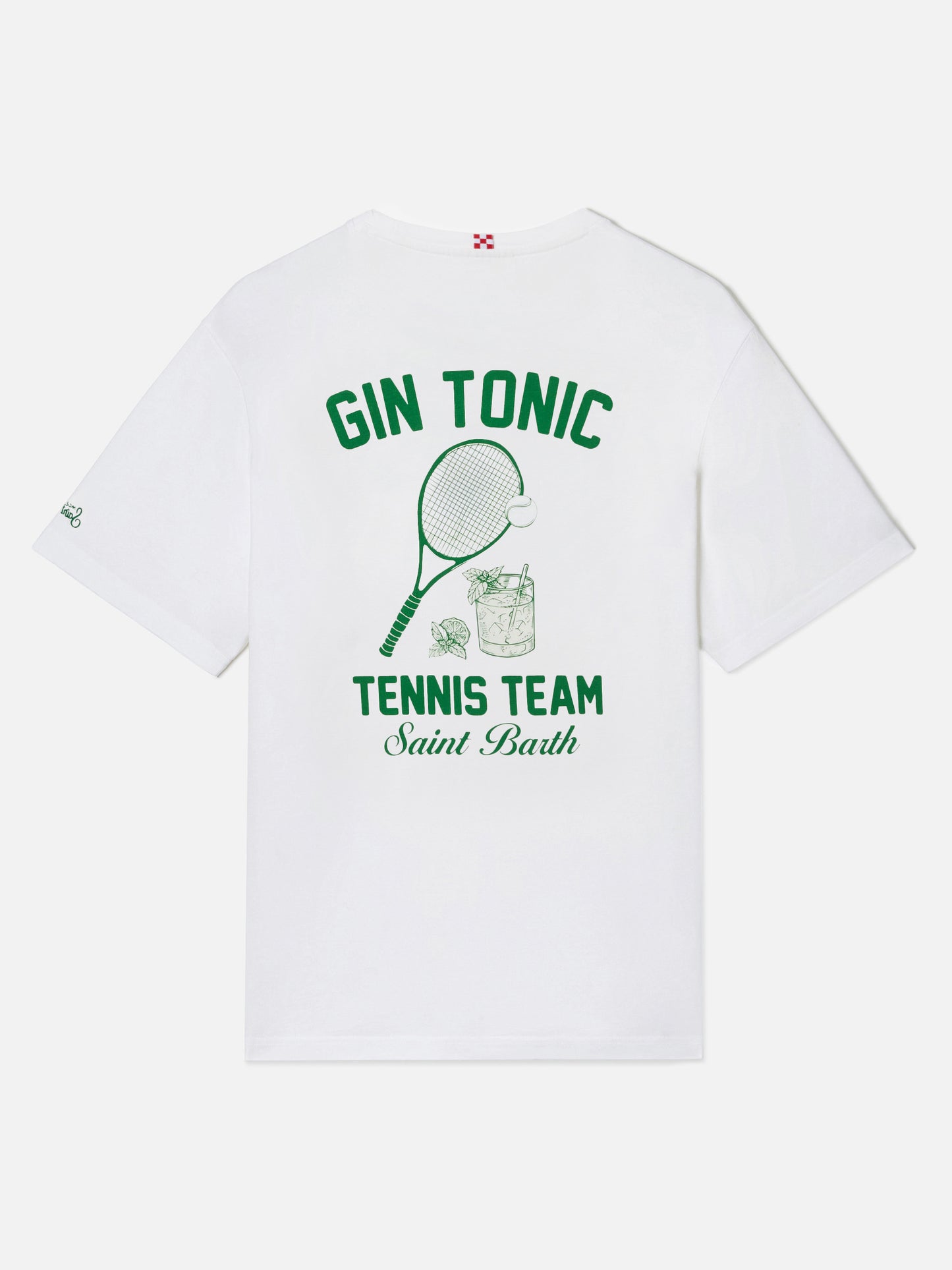 T-shirt Portland bianca con illustrazione Gin Tonic Tennis Team