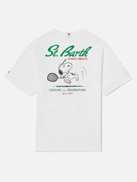 T-shirt Portland bianca con illustrazione Snoopy Tennis Courts | Special Edition