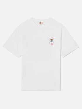 White Portland t-shirt with One Piece Luffy embroidery | Special Edition