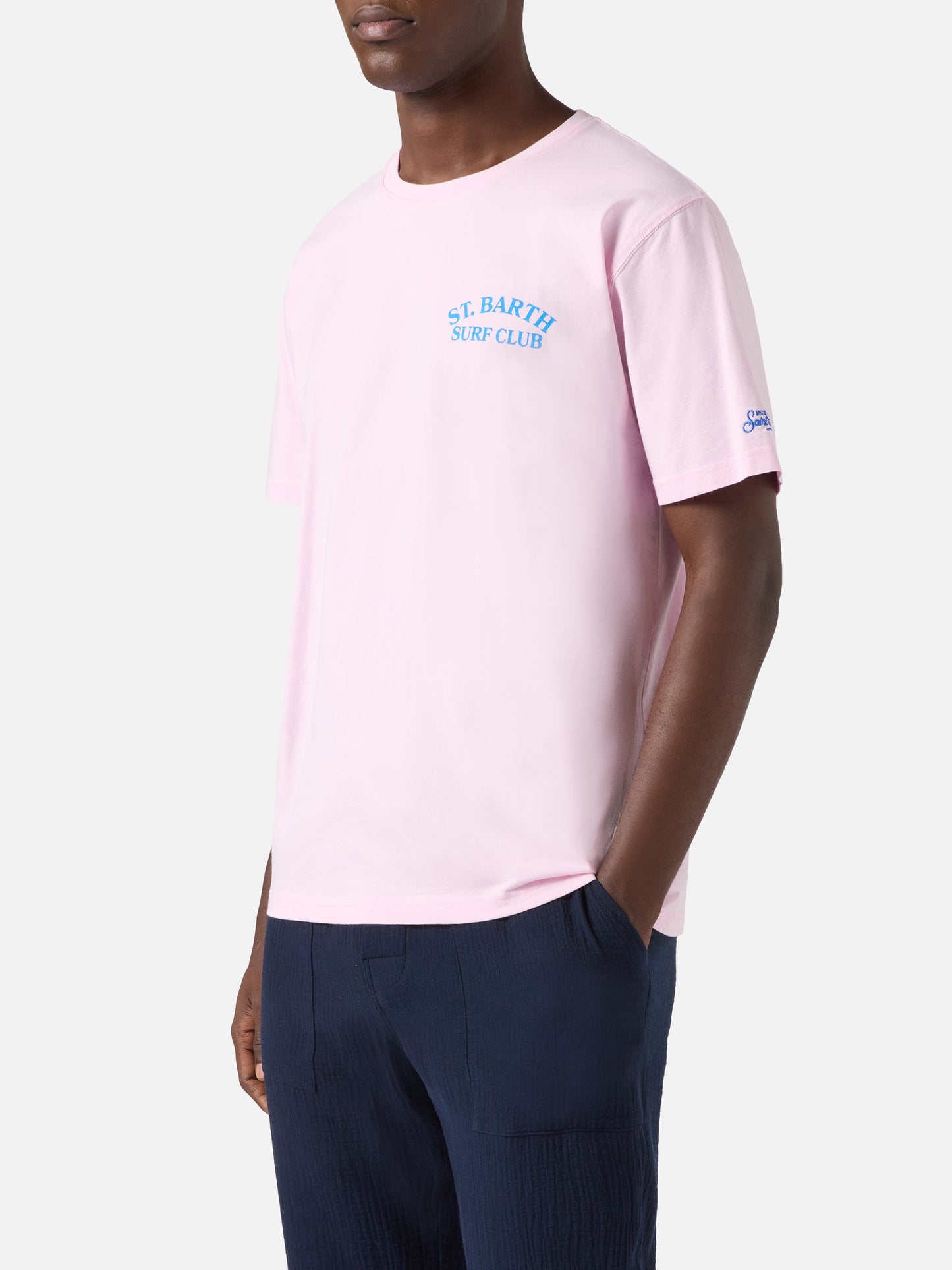 T-shirt Portland rosa con stampa St. Barth Surf Club