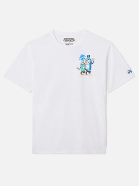 T-shirt Portland bianca con illustrazione Gino & Tony | Special Edition 