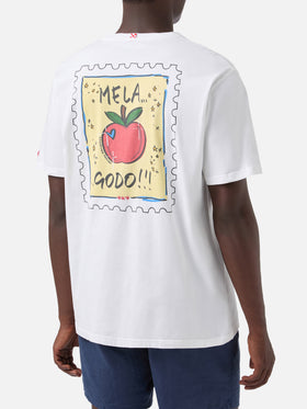 T-shirt Portland bianca con illustrazione Mela Godo