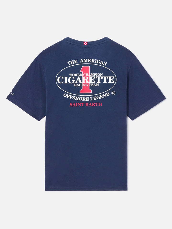 Blue Portland t-shirt with Cigarette Racing print | Special Edition