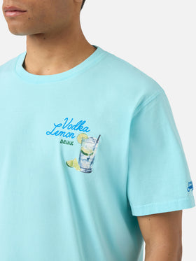 T-shirt Portland verde acqua con illustrazione Vodka Lemon Drink