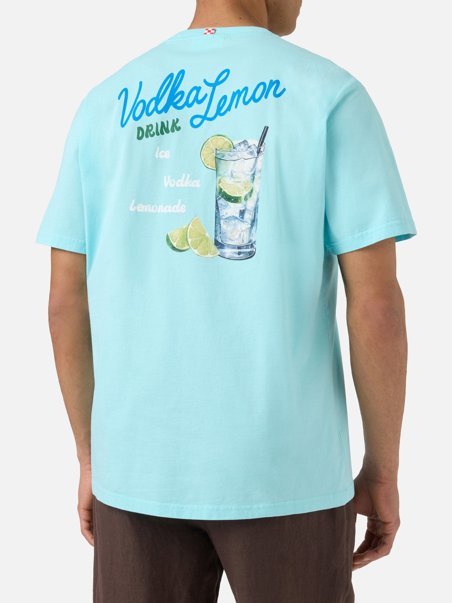 T-shirt Portland verde acqua con illustrazione Vodka Lemon Drink