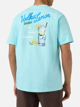T-shirt Portland verde acqua con illustrazione Vodka Lemon Drink