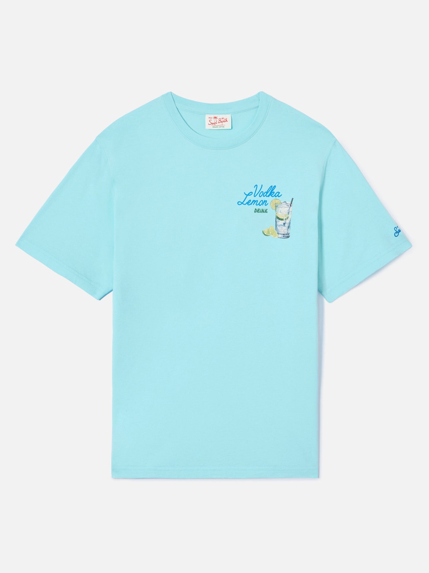 T-shirt Portland verde acqua con illustrazione Vodka Lemon Drink