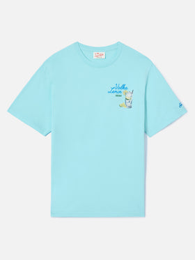 T-shirt Portland verde acqua con illustrazione Vodka Lemon Drink