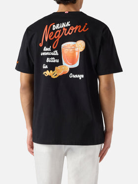 T-shirt Portland nera con illustrazione Negroni Drink