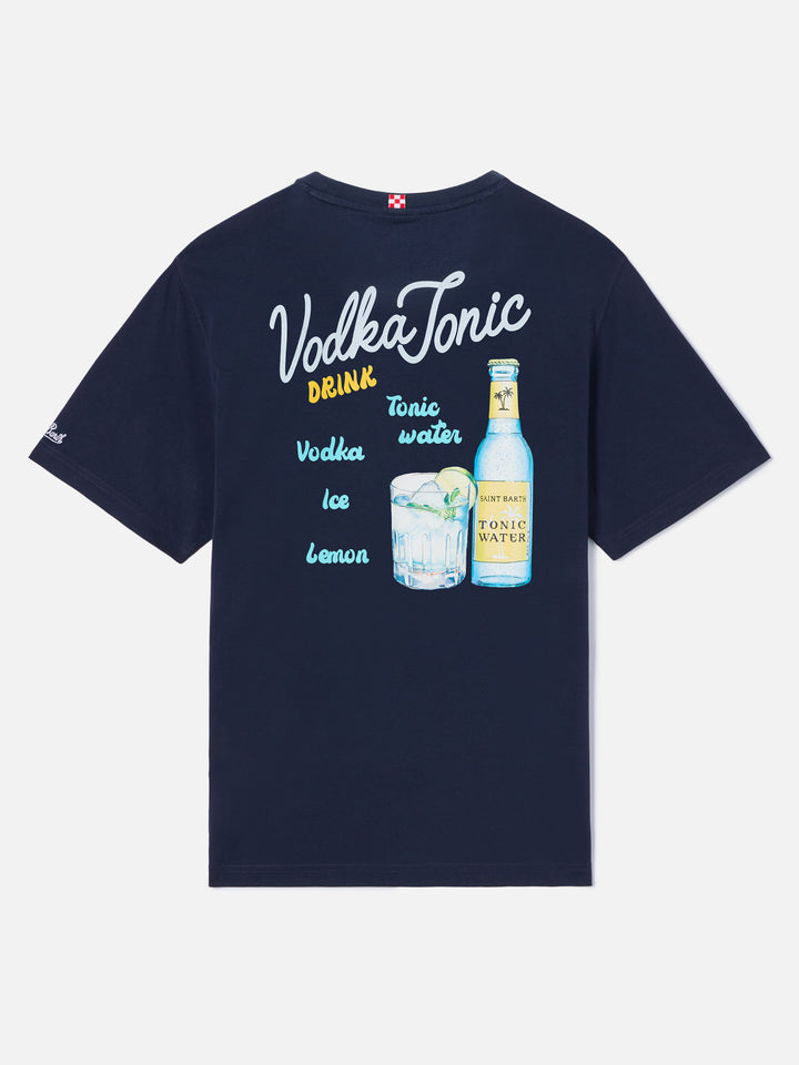 Blue Portland t-shirt with Vodka Tonic Drink illustration
