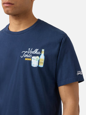 Blue Portland t-shirt with Vodka Tonic Drink illustration