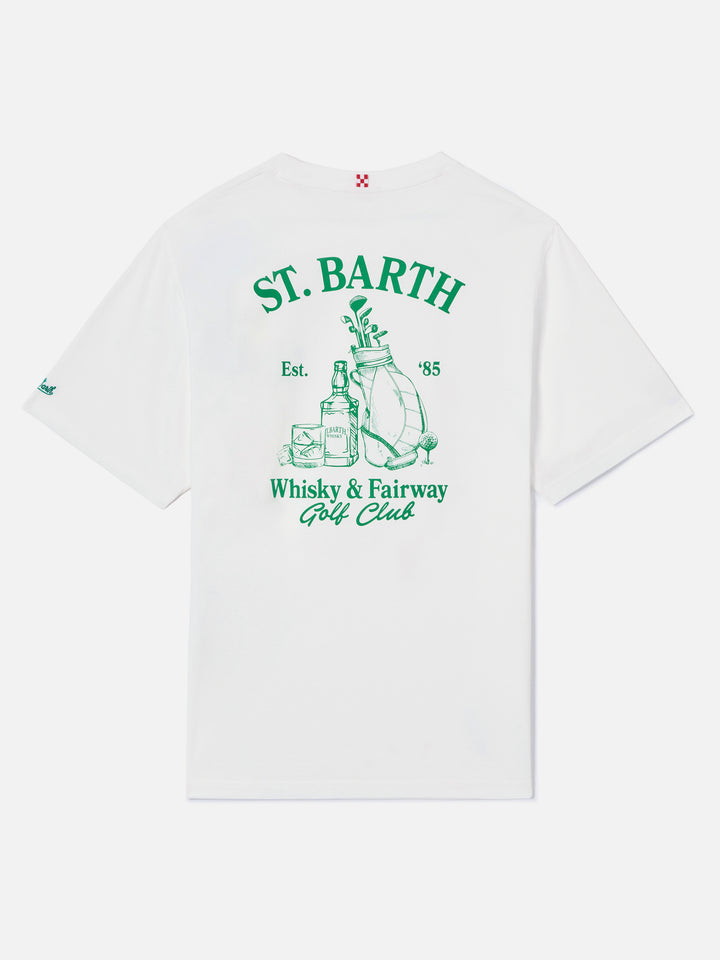 T-shirt Portland bianca con illustrazione Whisky & Fairway Golf Club