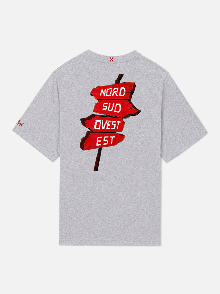 Grey portland t-shirt with Nord Sud Ovest Est print | 883 SPECIAL EDITION