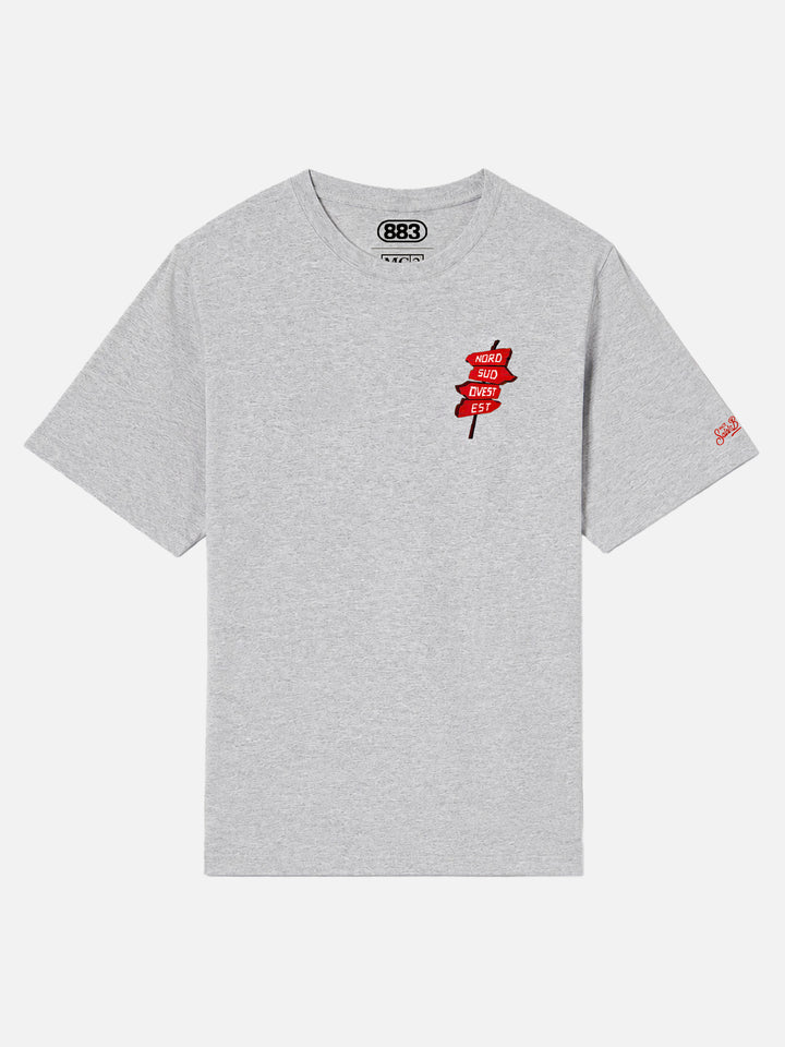 Grey portland t-shirt with Nord Sud Ovest Est print | 883 SPECIAL EDITION
