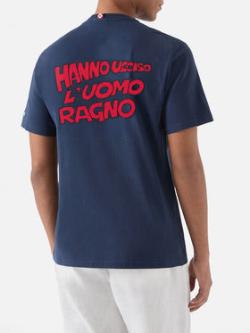 Blue portland t-shirt with Hanno ucciso l’uomo ragno graphic | Special Edition