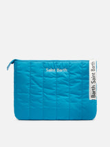 Pochette Puffer trapuntata turchese