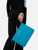 Turquoise quilted Puffer Pochette