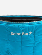 Turquoise quilted Puffer Pochette