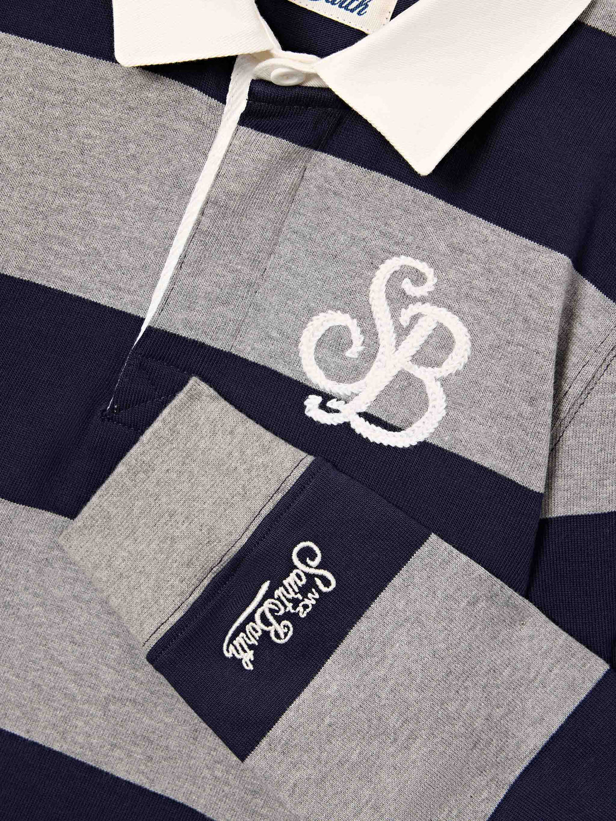 Polo de rugby en coton Quarterback rayé avec imprimé Mickey Mouse au dos | Special edition 