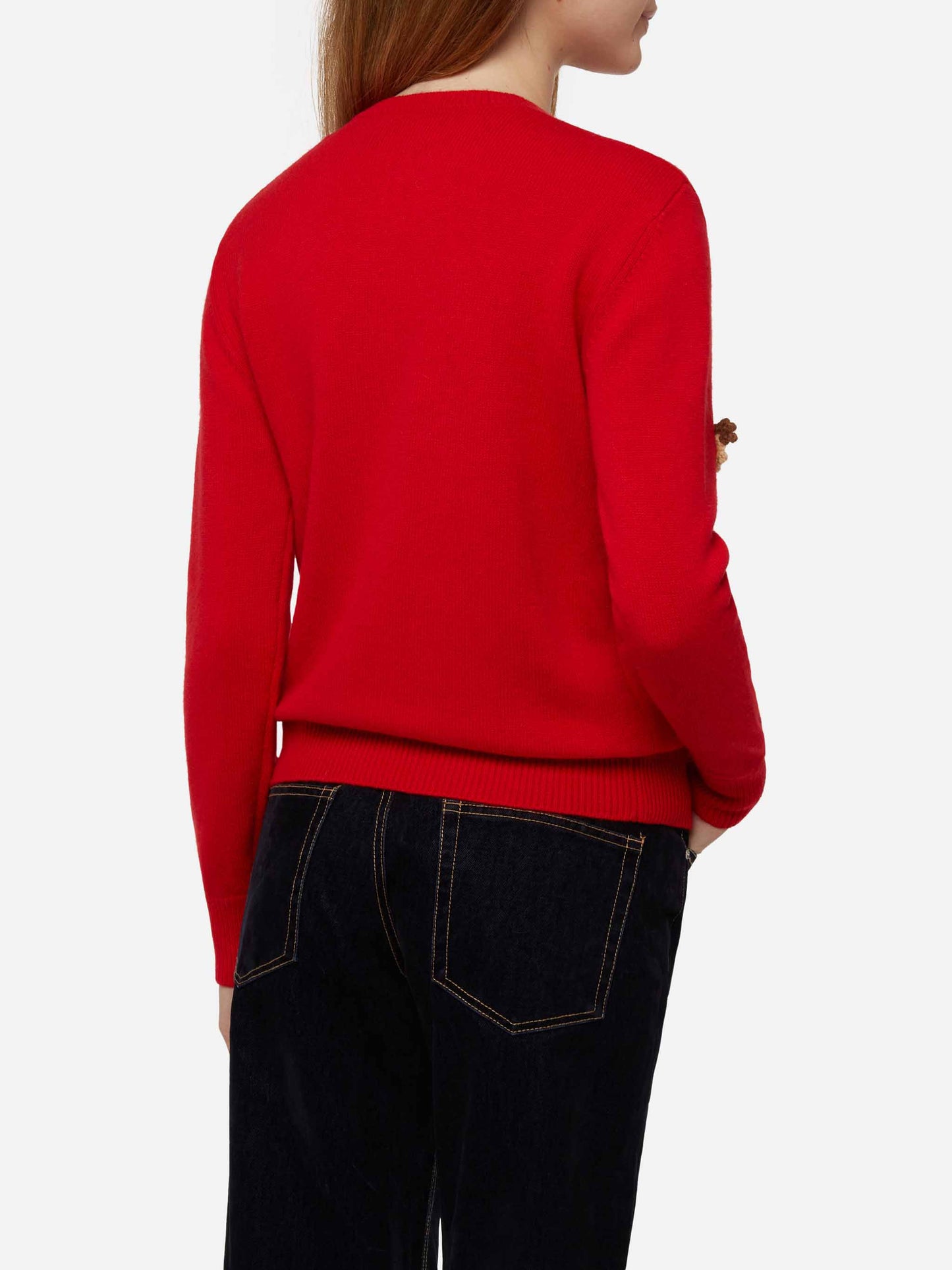 Maglione da donna garzato con ricamo lista Dear Santa