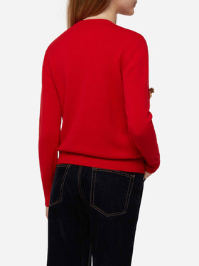Maglione da donna garzato con ricamo lista Dear Santa