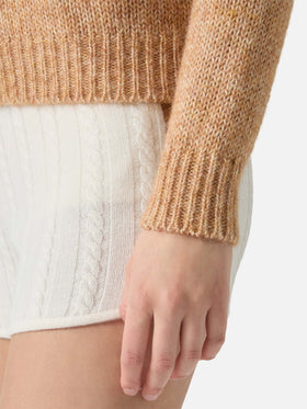 Girocollo New Queen in misto alpaca beige