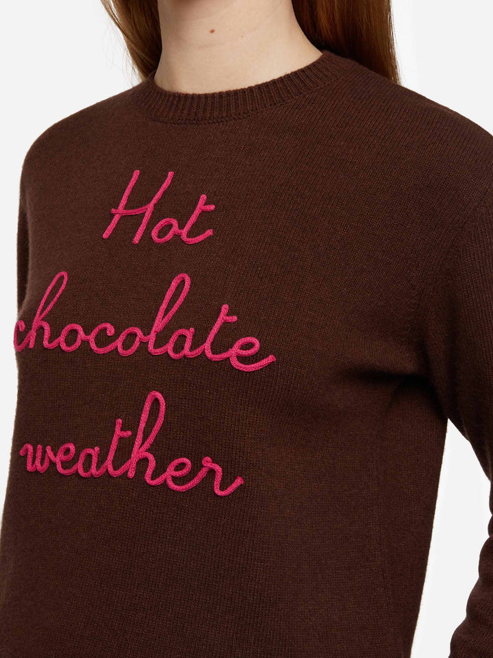 Brown sweater New Queen with Hot Chocolate Weather embroidery - MC2 Saint Barth