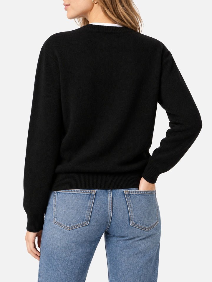 Black New Queen sweater with terry logo