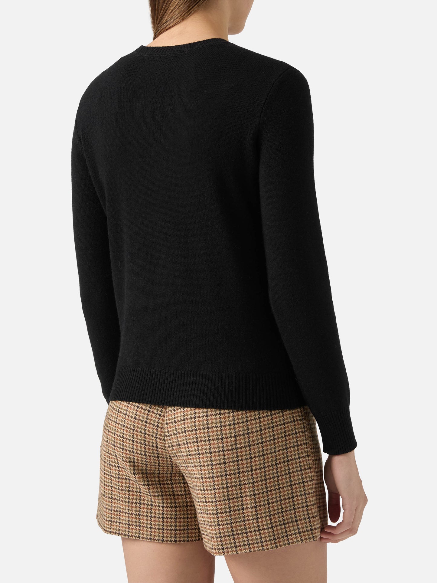 New Queen crewneck in white with Strassata rhinestone embellishment