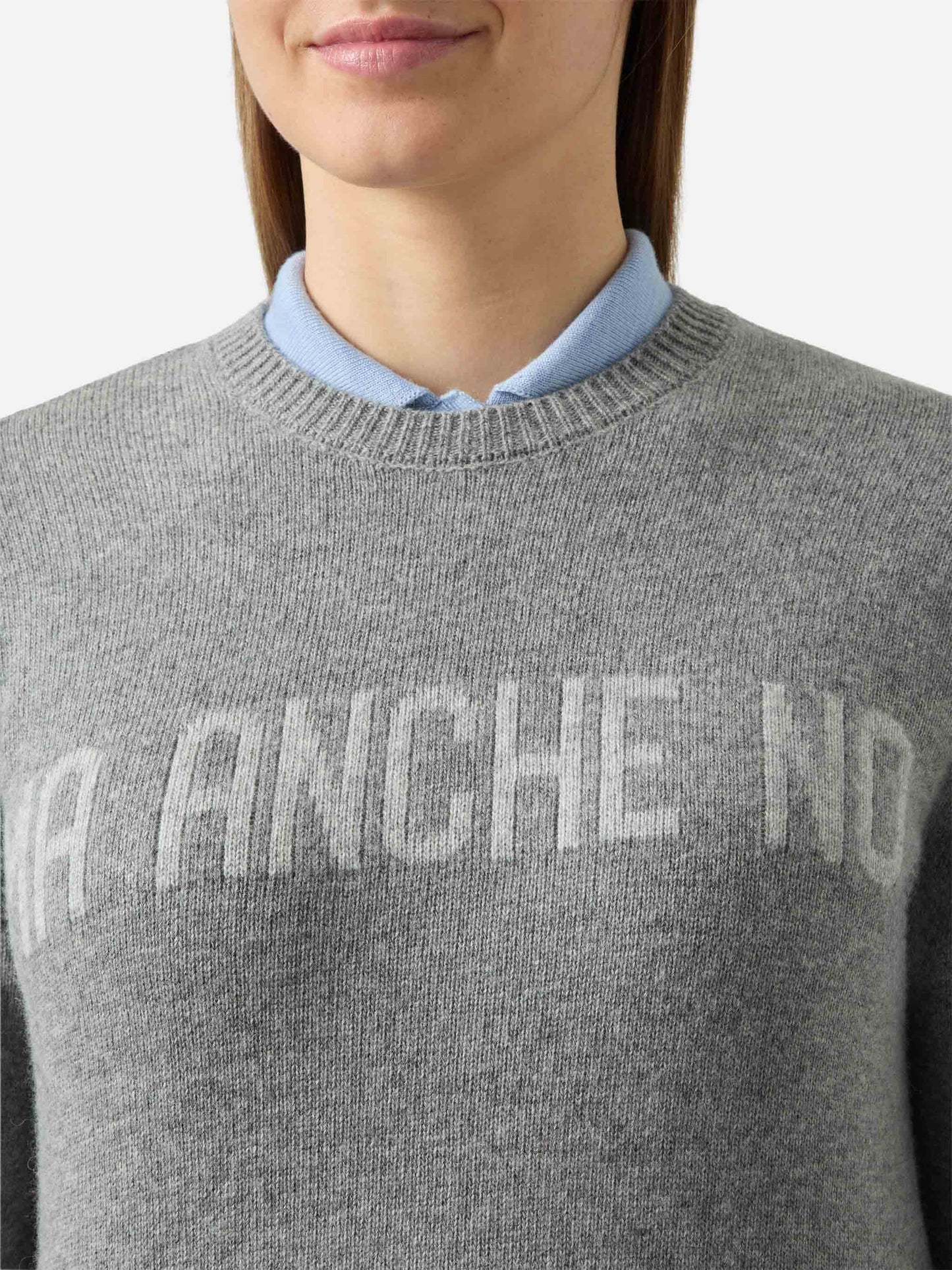 New Queen crewneck with Ma anche no jacquard