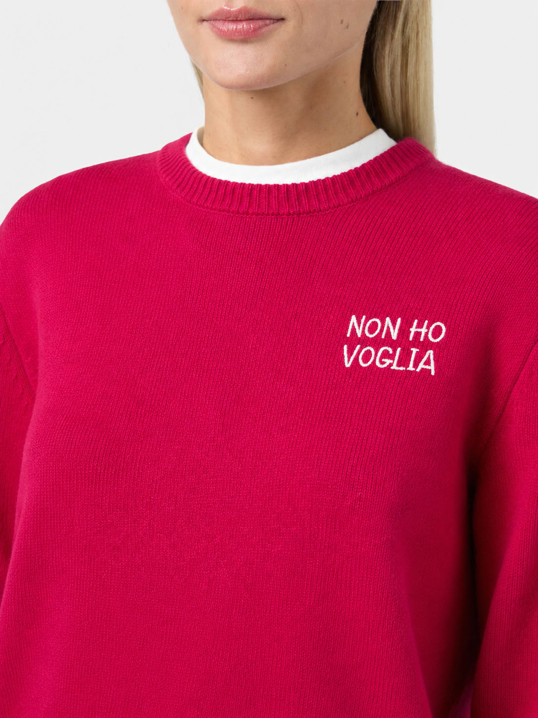 Maglia New Queen bordeaux con ricamo non ho voglia
