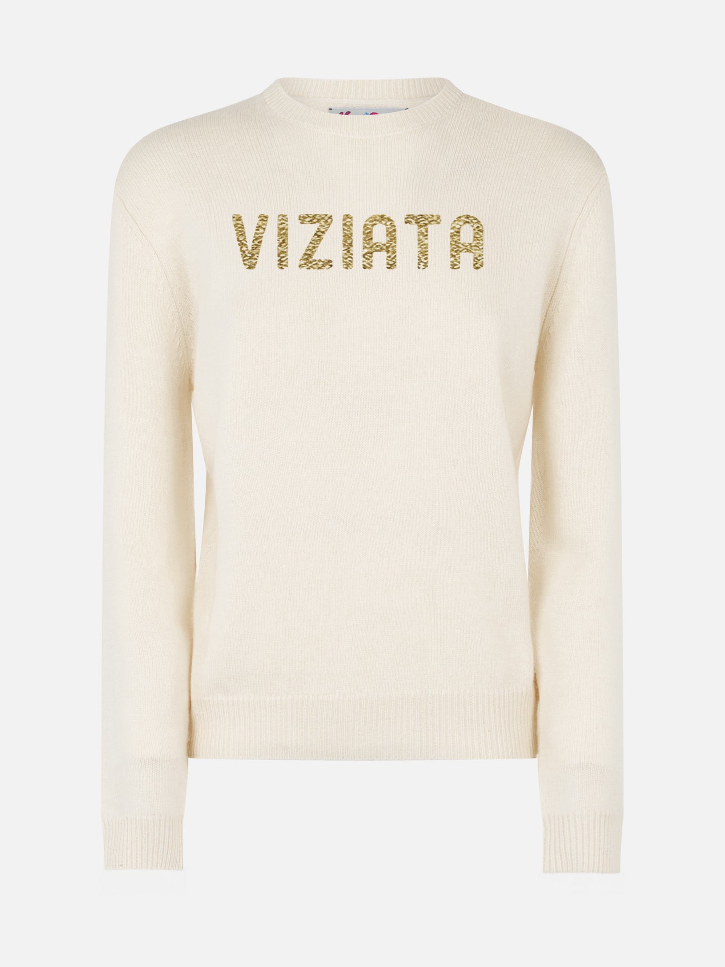 New Queen crewneck with Viziata lurex jacquard