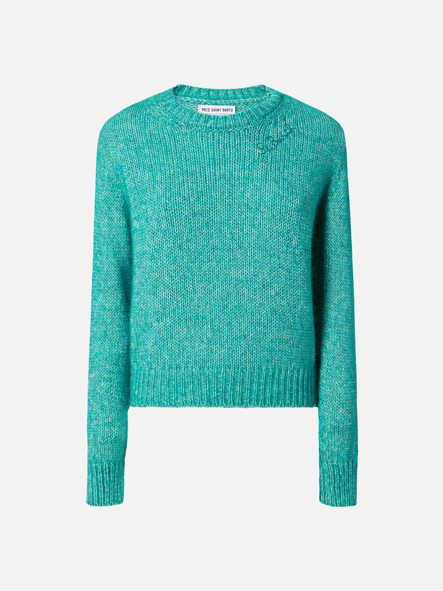 Neues Queen Crop Soft-Curl-Neck-Halsband mit St. Barth-Stickerei