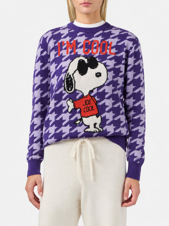 Pull jacquard Snoopy pied-de-poule New Queen | Édition Spéciale 