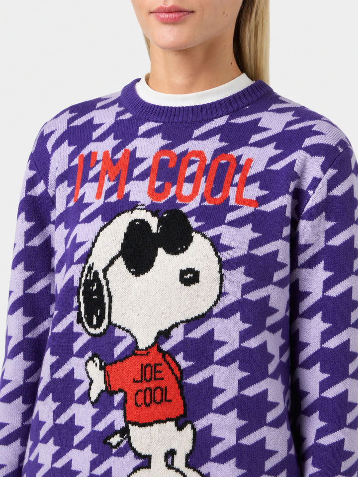 Pull jacquard Snoopy pied-de-poule New Queen | Édition Spéciale 