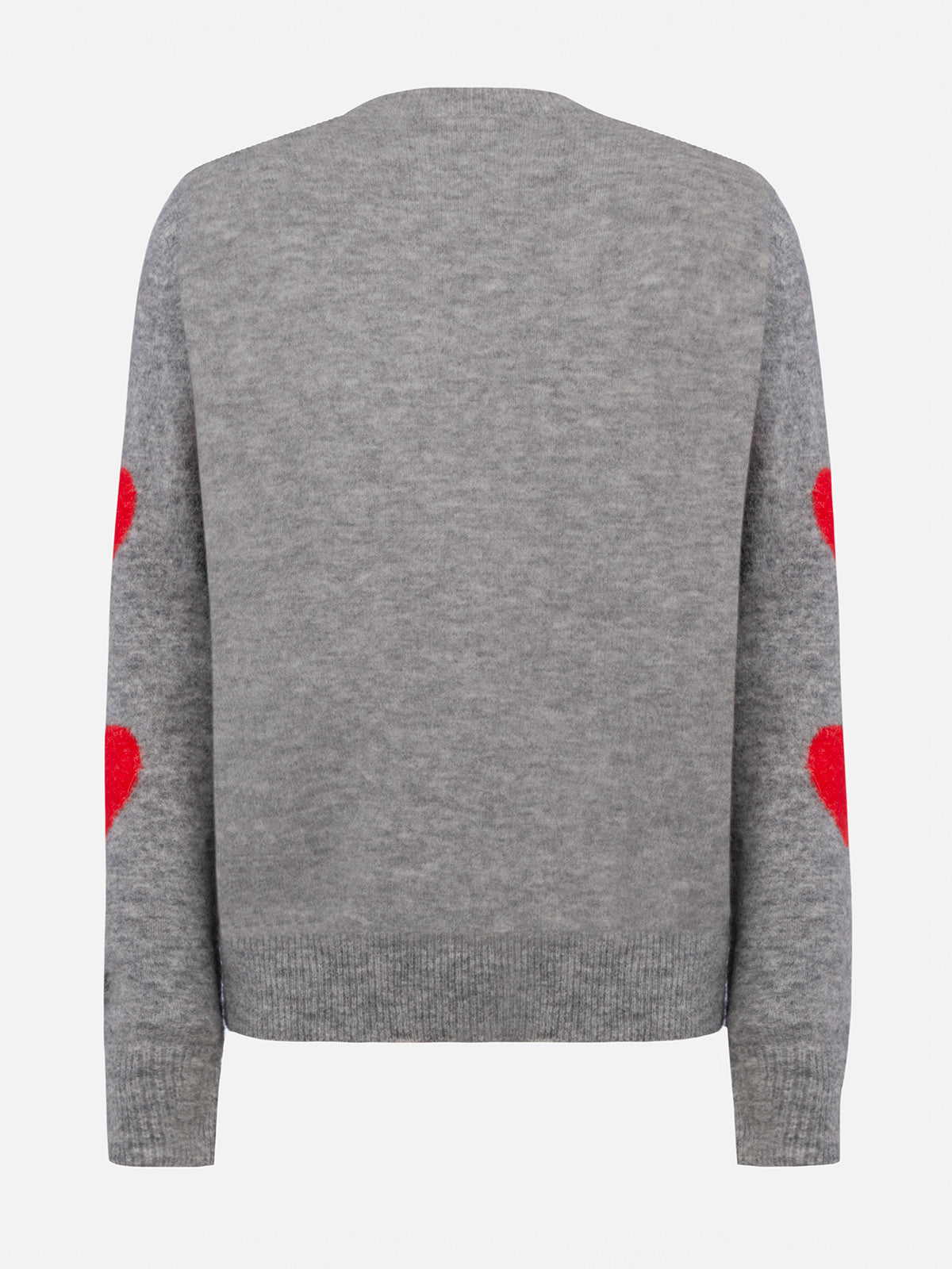 Grauer Pullover für Damen New Queen Kissene Frega Stickerei