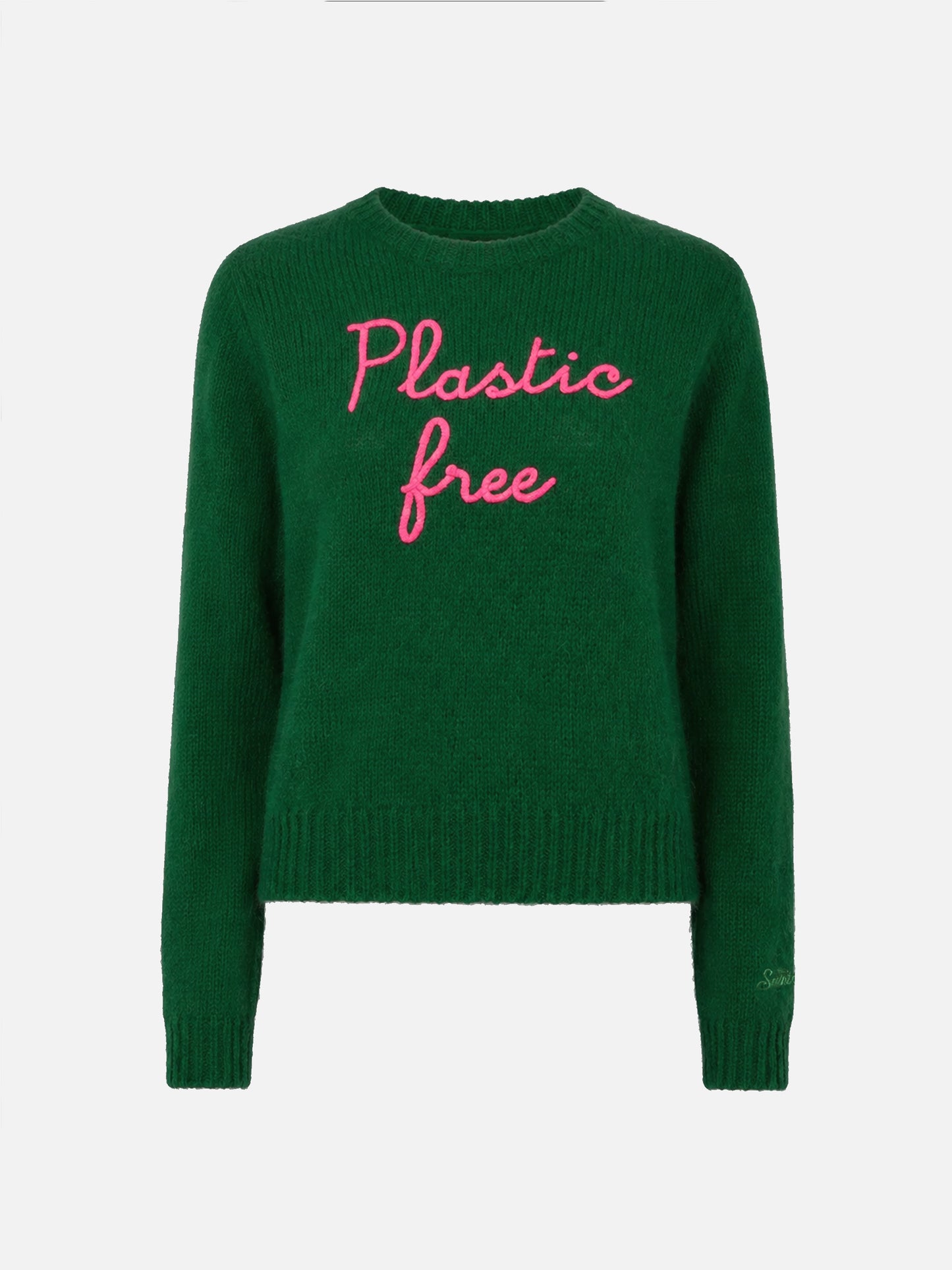 Pull cropped Green New Queen avec broderie Plastic Free 