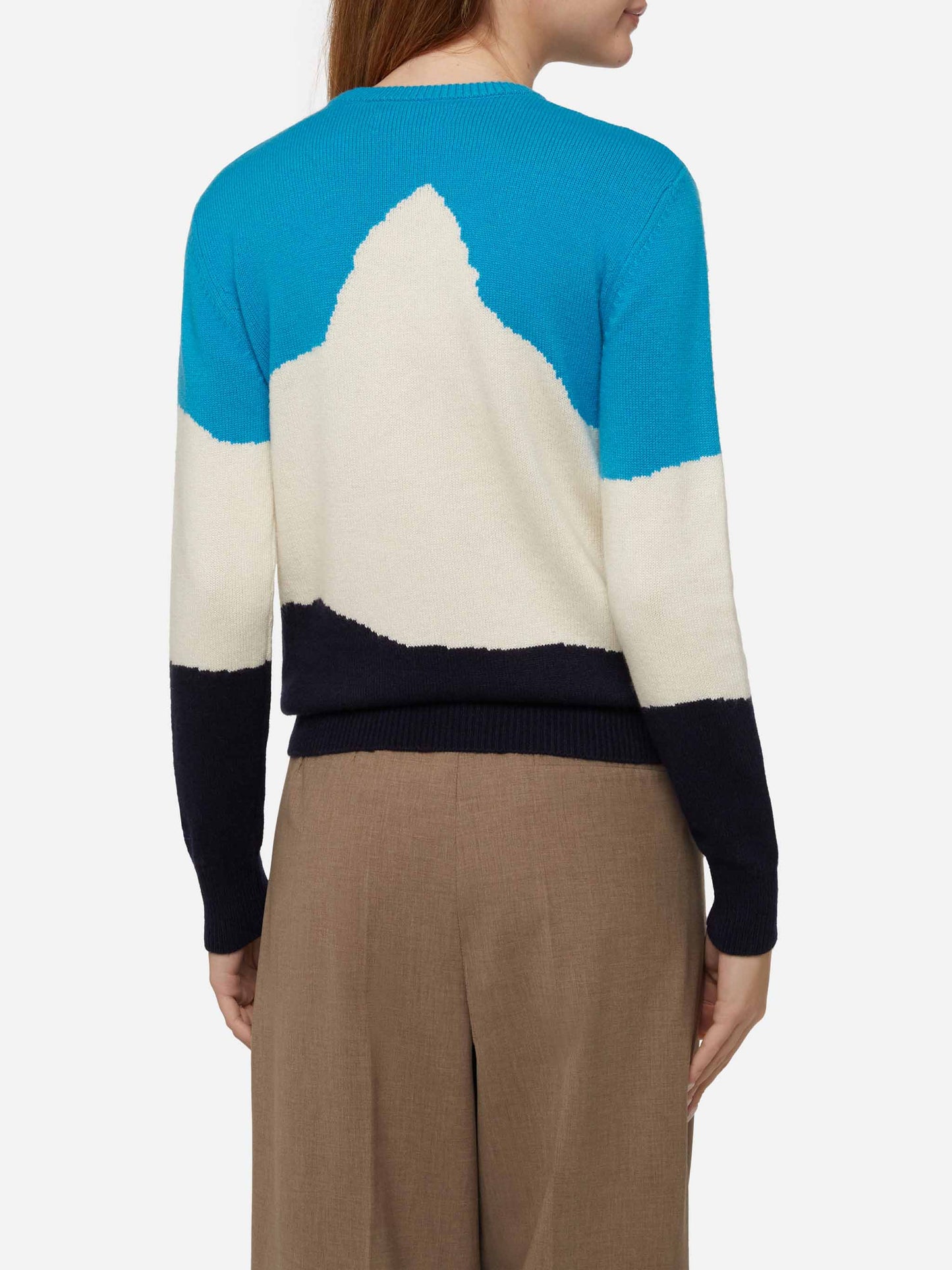 Maglione da donna Engadina stampa cartolina vintage
