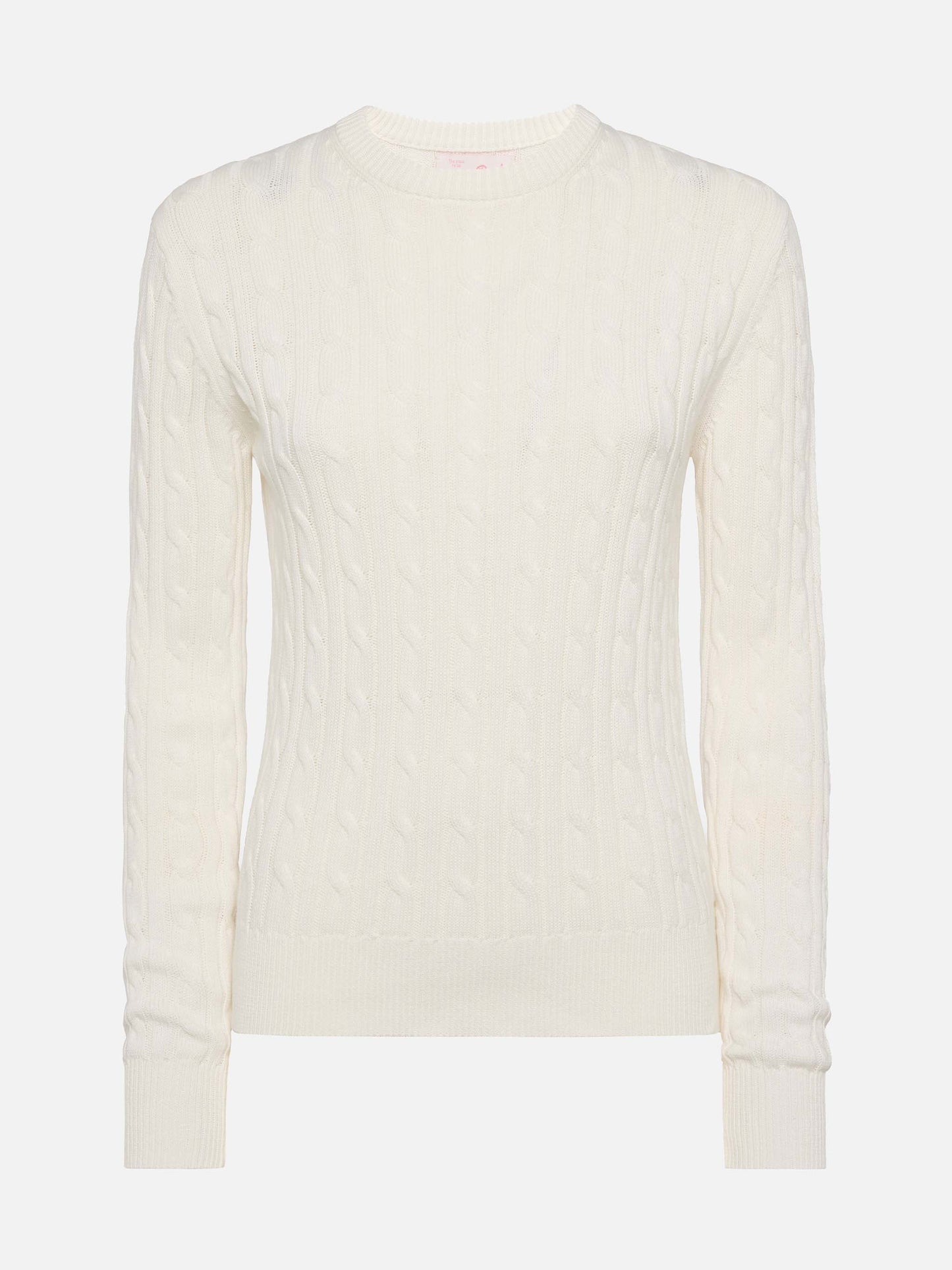 Off-white cotton cable knit sweater New Queen