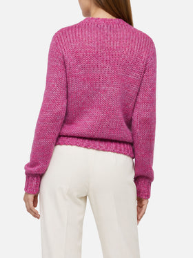 New Queen Soft purple alpaca blend sweater with Cold Out Hot In embroidery